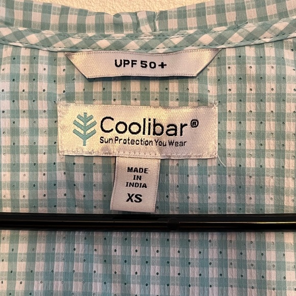 Coolibar Gingham Iztapa Beach Shirt SPF 50 - Picture 4 of 5